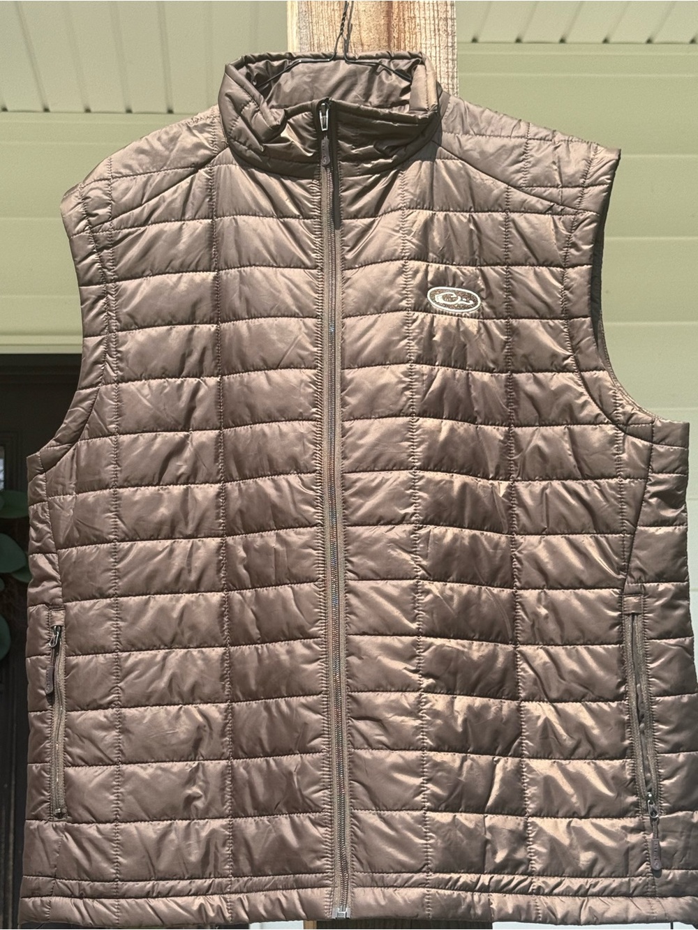 Drake Brown Quilted Puffer Vest - Sleeveless Zip Front